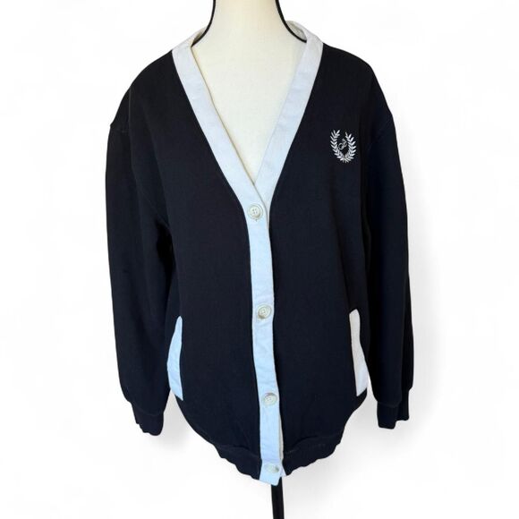 Victoria's Secret PINK premium fleece boyfriend preppy cardigan, size small - Picture 2 of 8